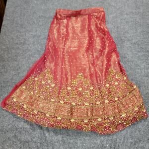 VTG Indian Lehenga Skirt Embroidered Beaded Sequin Formal Festival Ethnic Skirt